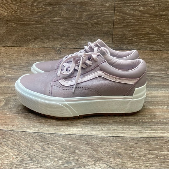 Vans Old Skool Stacked Tumbled Platform Leather Purple Sneaker Unisex M 6 W 7.5 - Picture 1 of 9